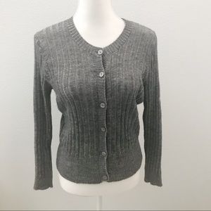 Vera Wang Lavender Label gray button cardigan
